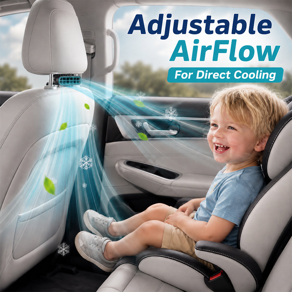 Car Headrest Velcro Cooling AC Fan
